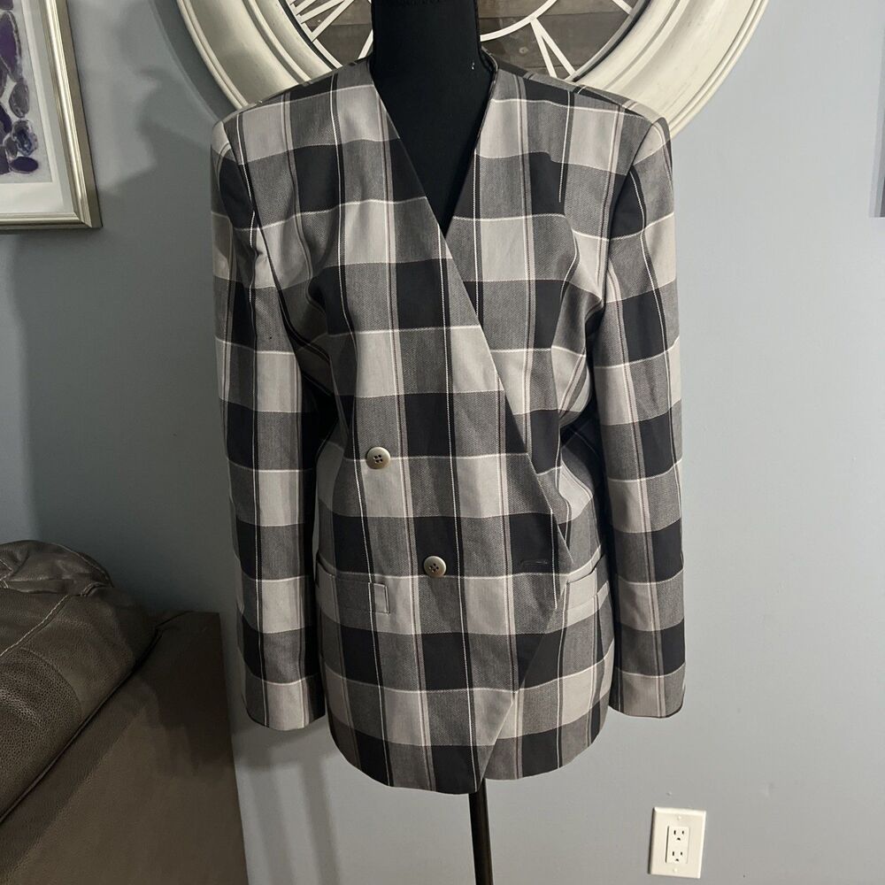 Vintage Plaid Blazer︱EXECUTIVE COLLECTION BRAND︱12M︱Oversized︱Grey
